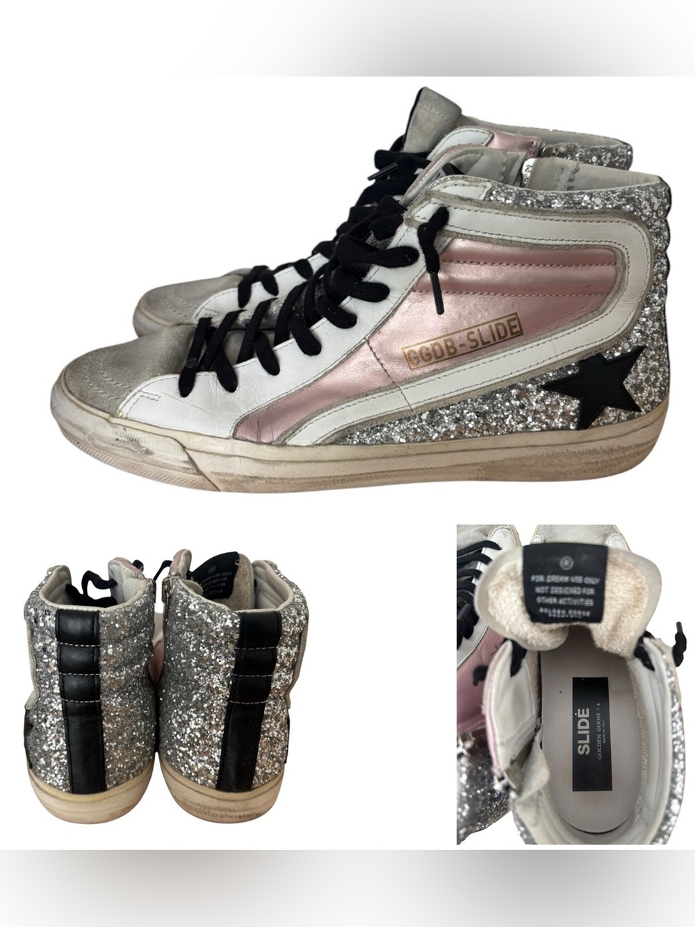 Golden Goose Slide Glitter High Top Sneaker